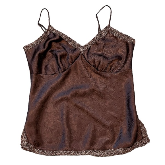 Last chance…MixIt Tank Shell Sleeveless Blouse Top Cami Brown Glitter 2X - Picture 3 of 5